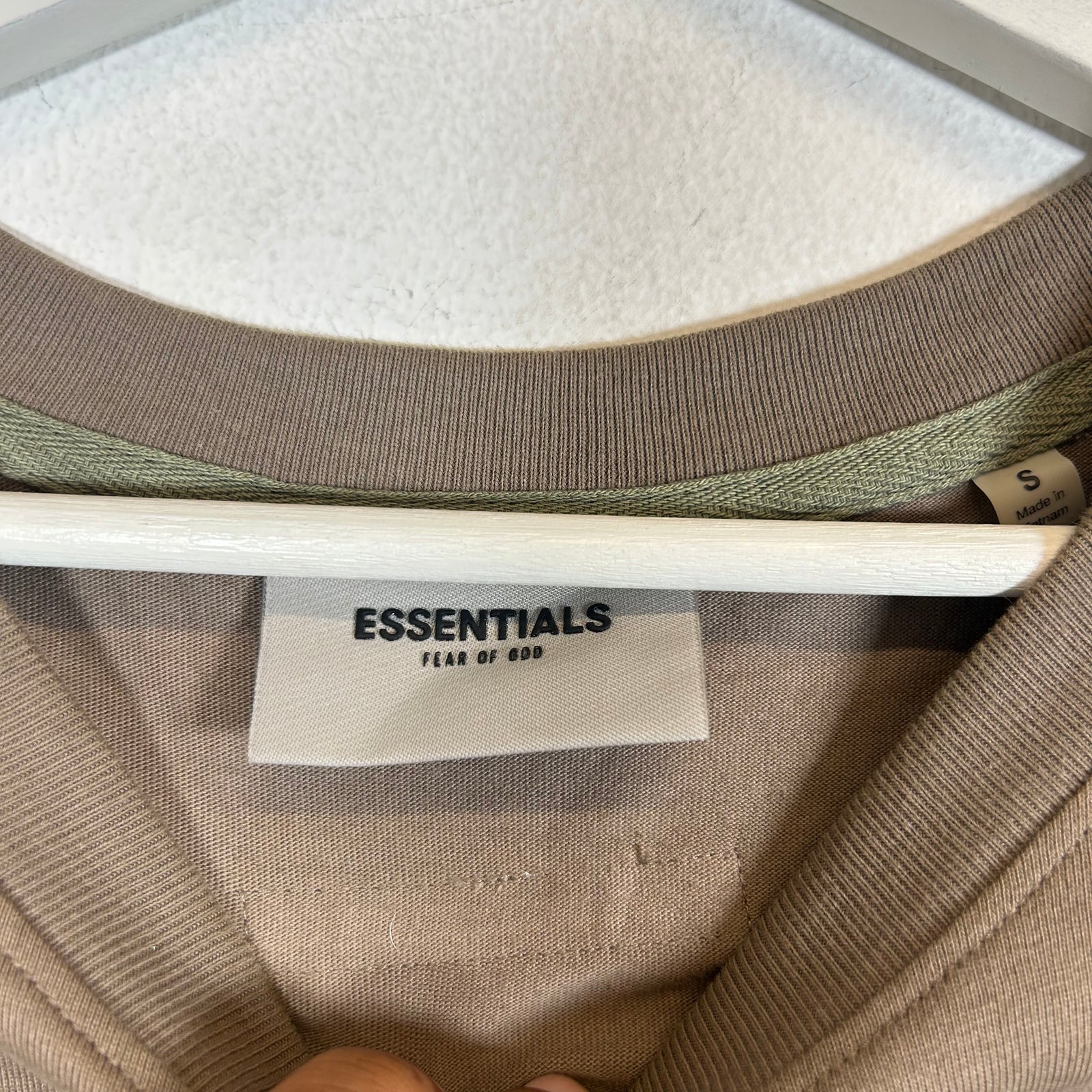 Essentials Brown Spell Out Logo T-Shirt Size S