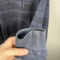 Raf Simons AW04 Blue 'Waves' Paisley Hoodie Size 48