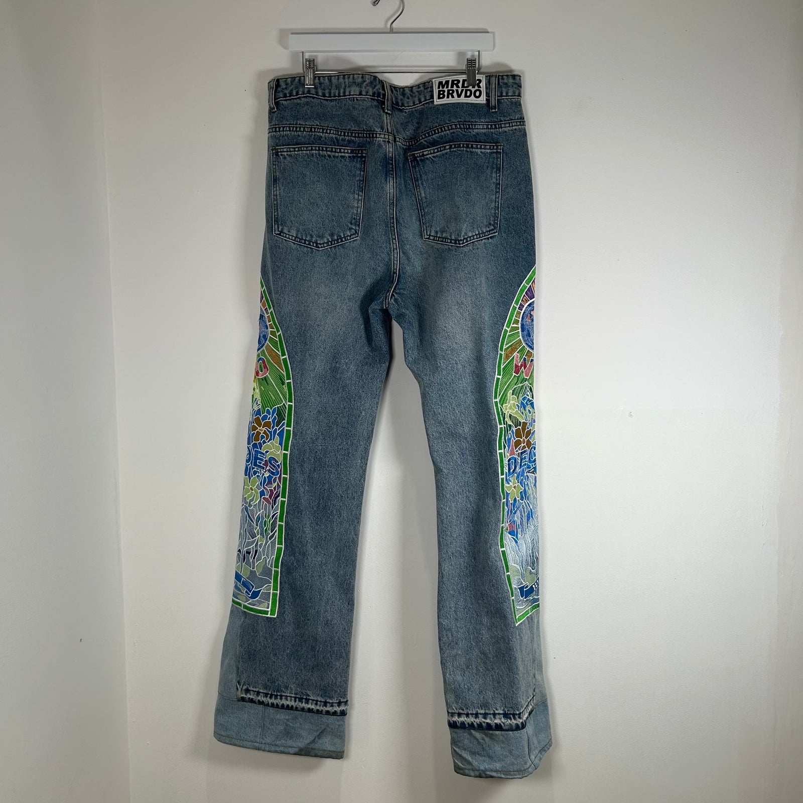 Who Decides War Mural Blue Jeans Size 36