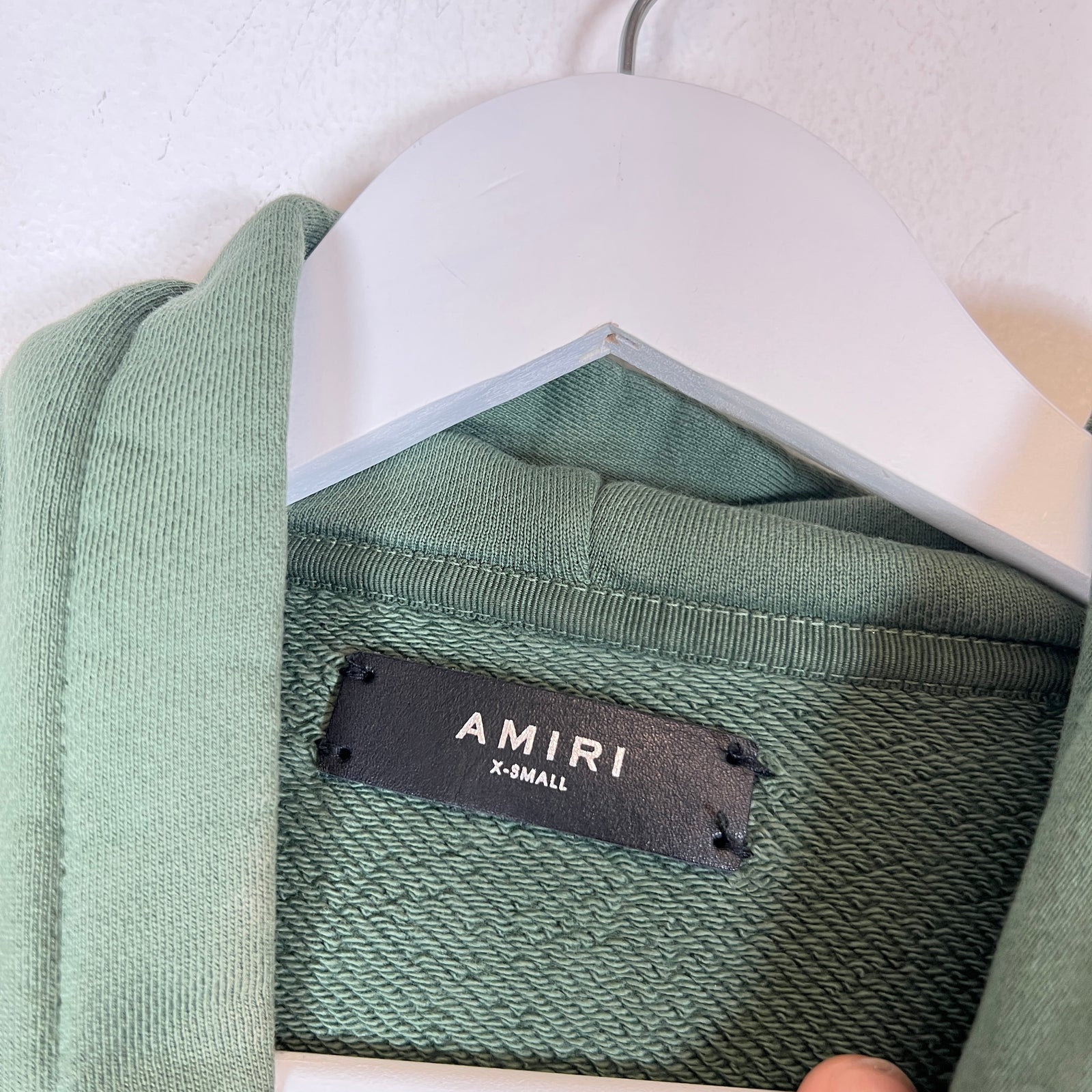 Amiri Green/Peach Watercolor MA Logo Hoodie Size XS