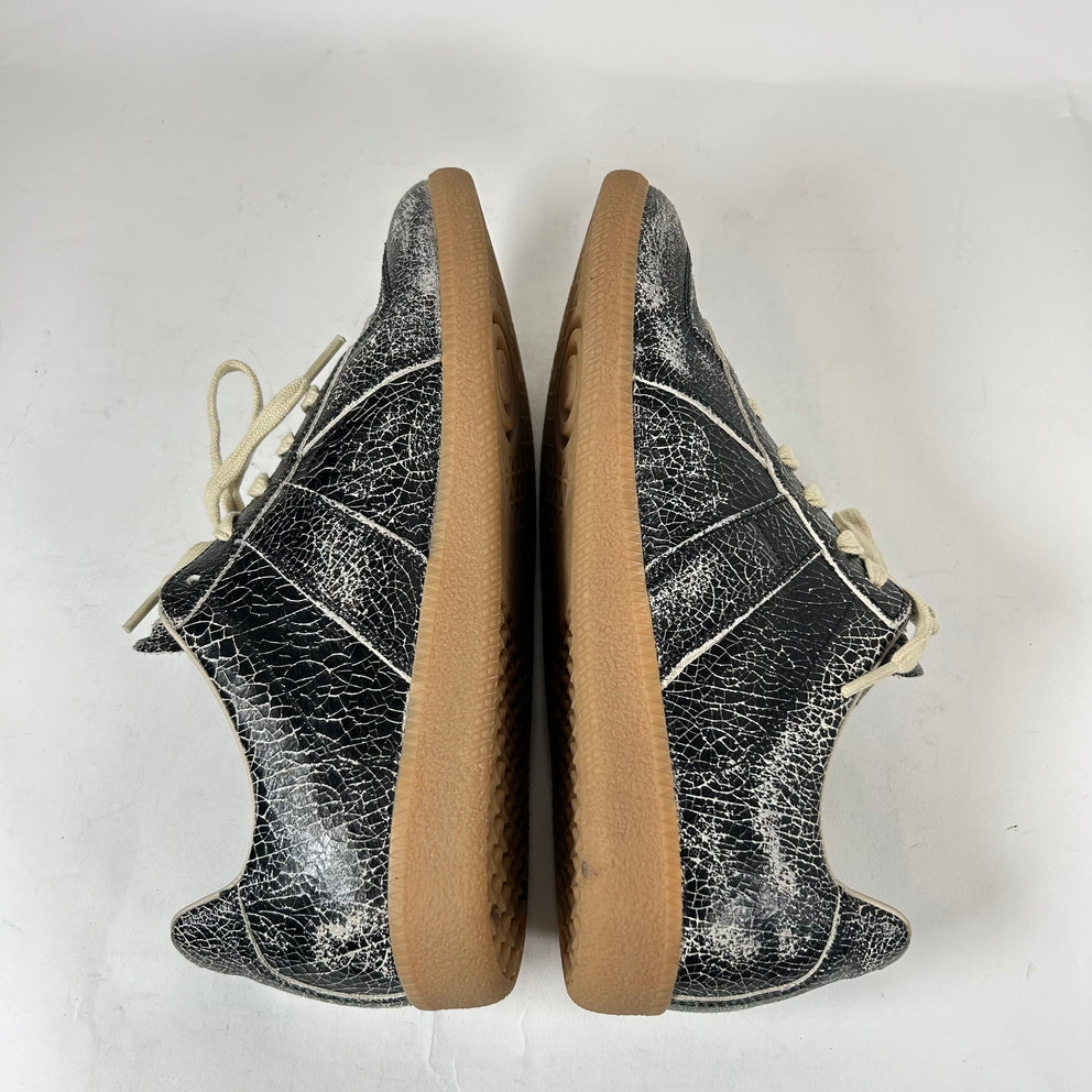 Maison Margiela Black Cracked Leather Gats Size 42