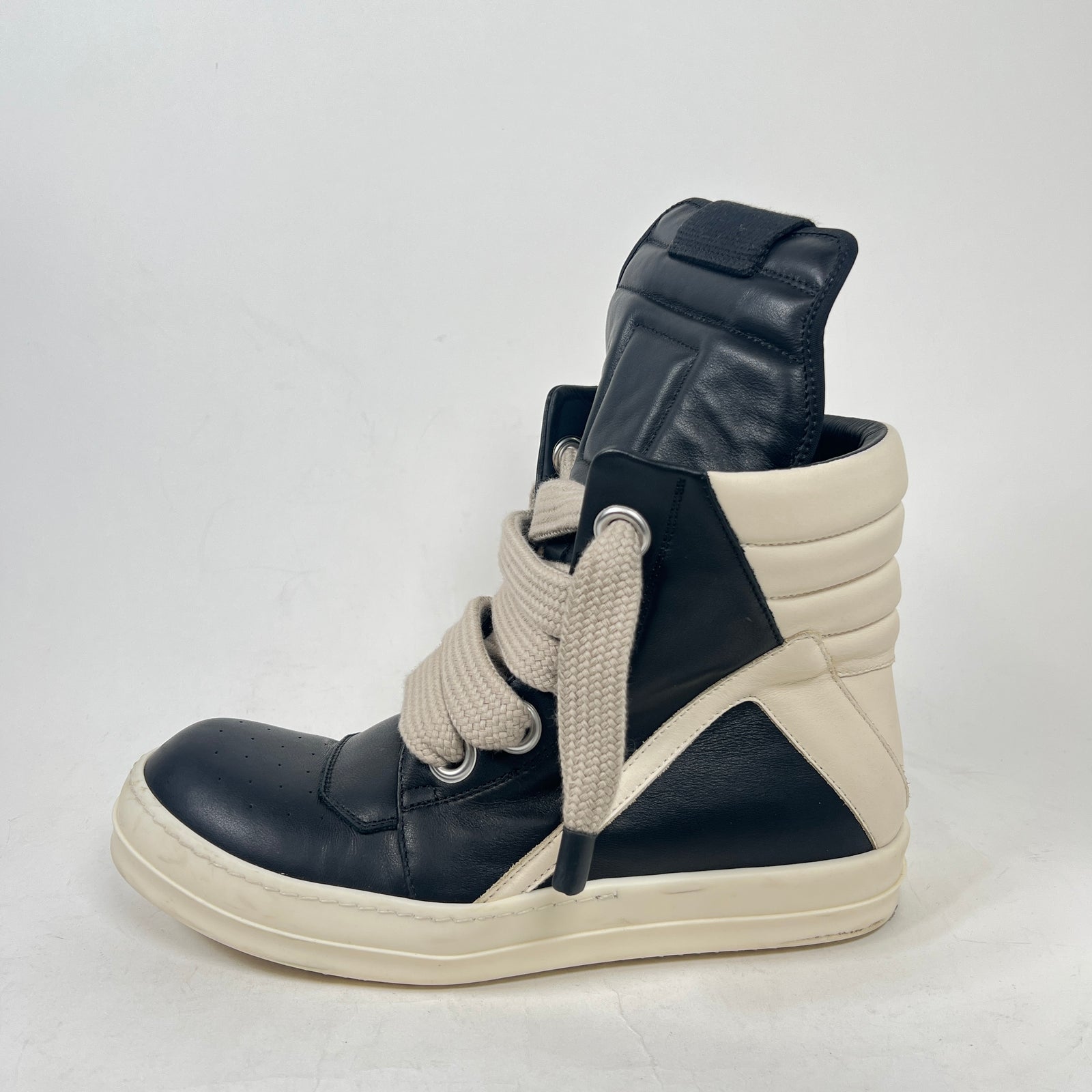 Rick Owens Black Jumbo Lace Geobasket Size 42