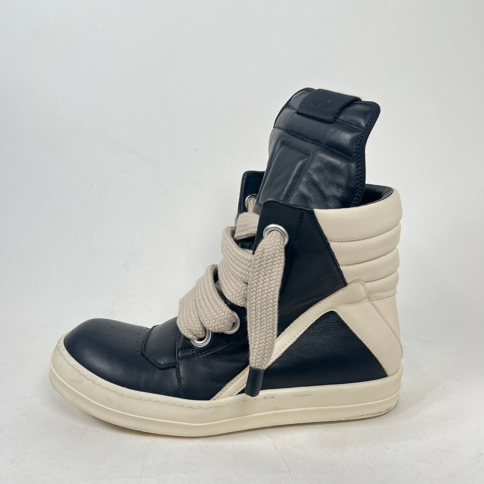 Rick Owens Black Jumbo Lace Geobasket Size 42