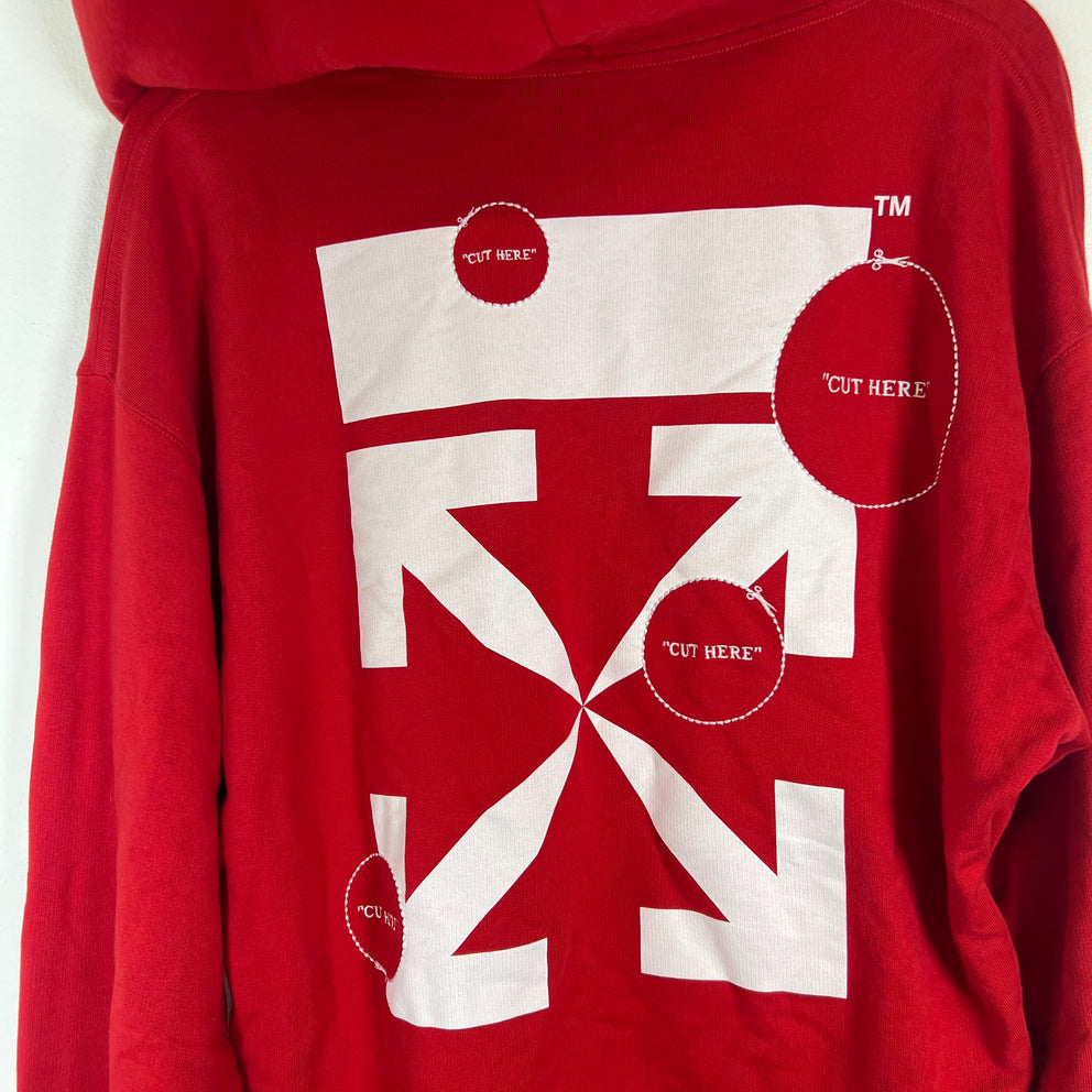 Off-White Red Cut Out Arrows Hoodie Size S