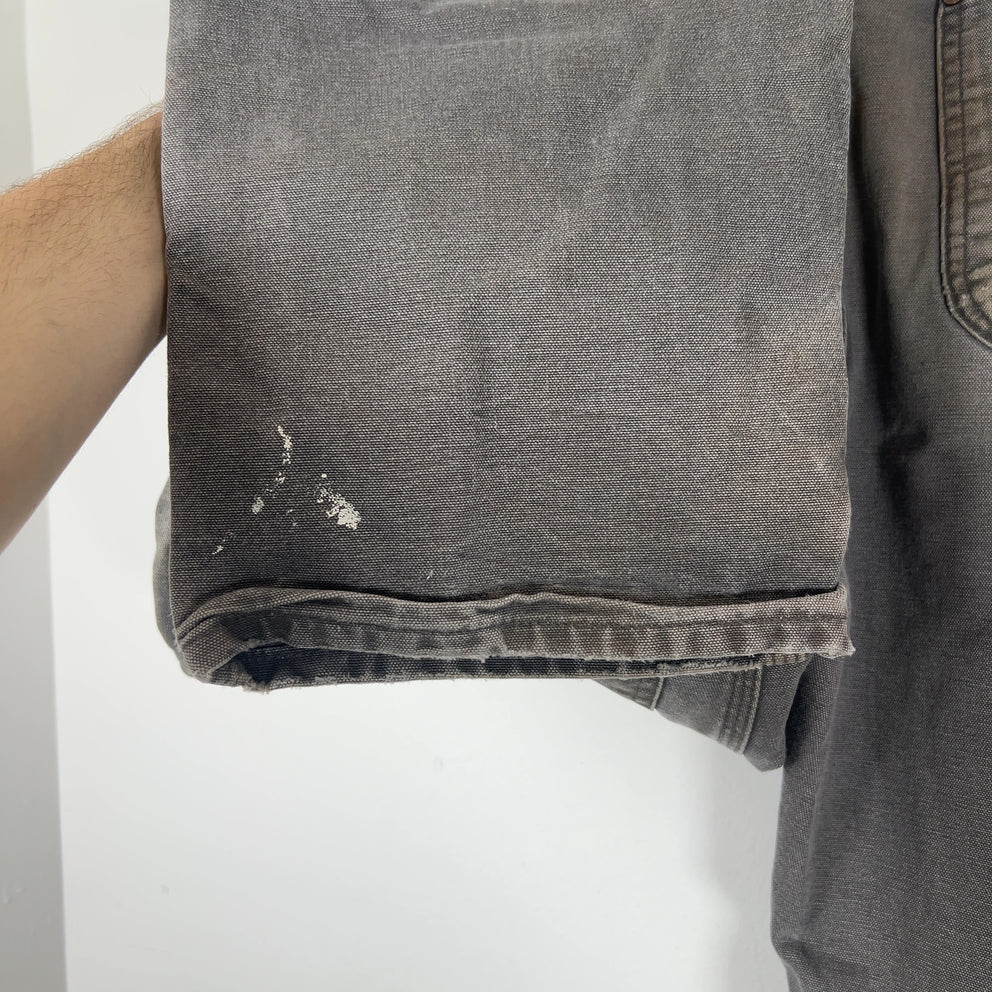 Carhartt Faded Grey Distressed 'Double Knee' Carpenter Pants