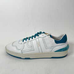 Lanvin White/Blue Clay Leather Low-Top Sneaker Size 45