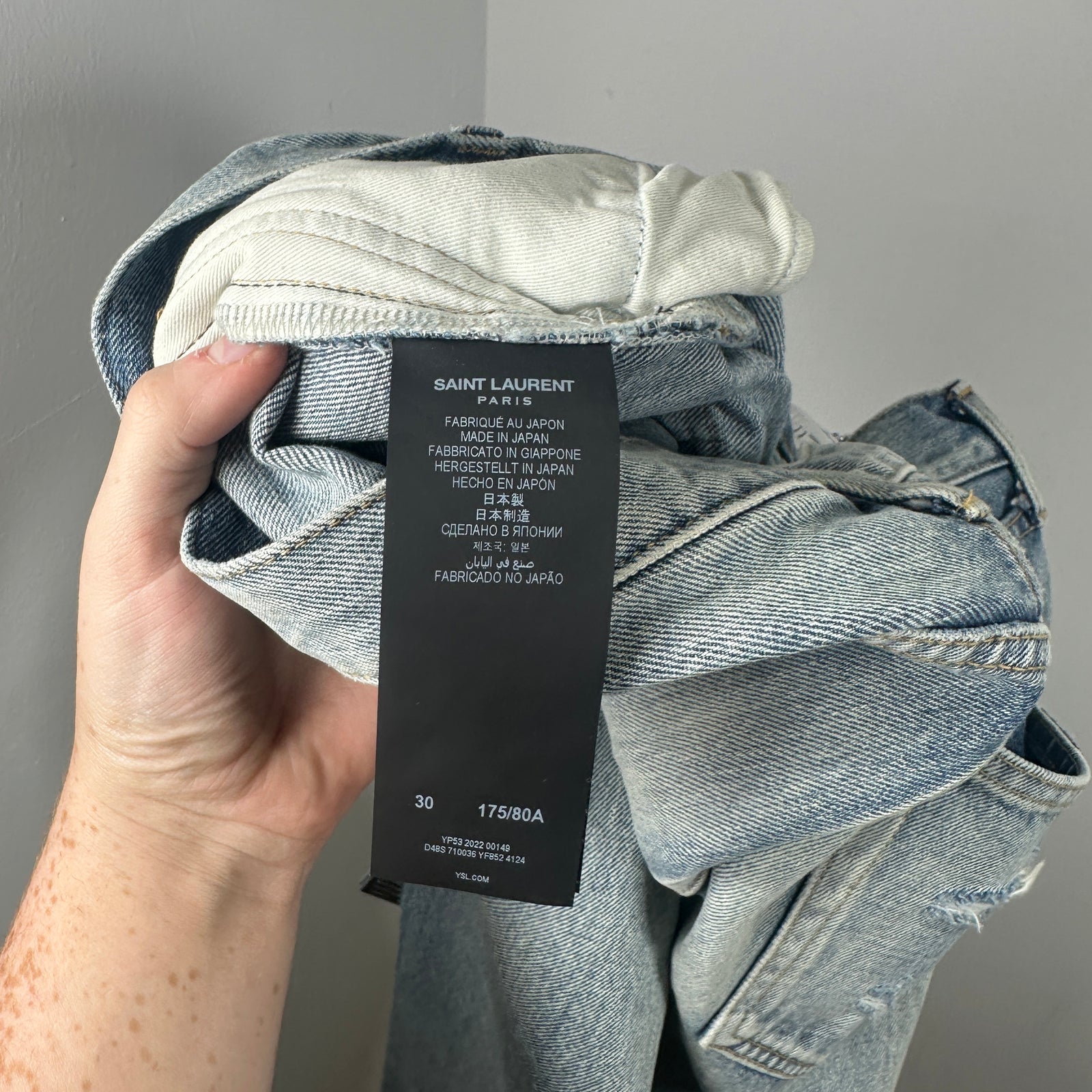Saint Laurent Distressed Light Wash Jeans Size 30