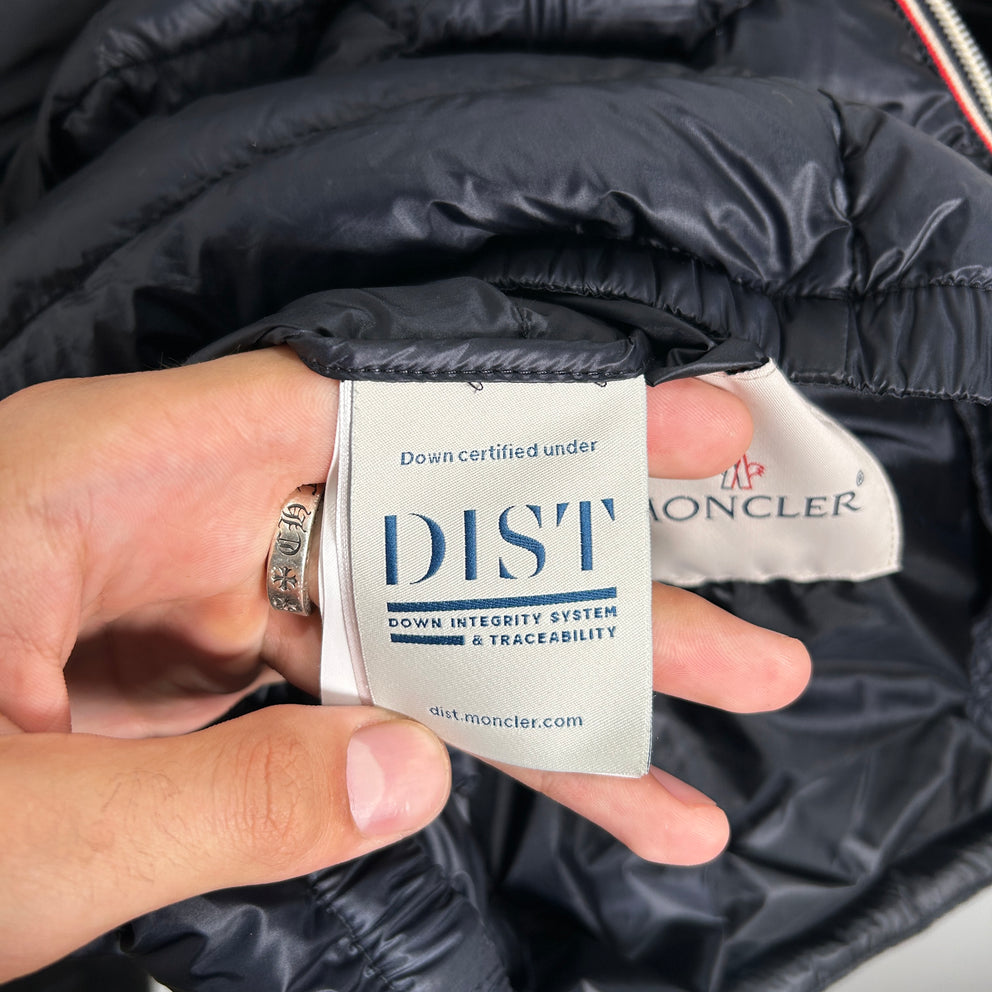 Moncler Navy Douret Hooded Nylon Down Jacket Size 5