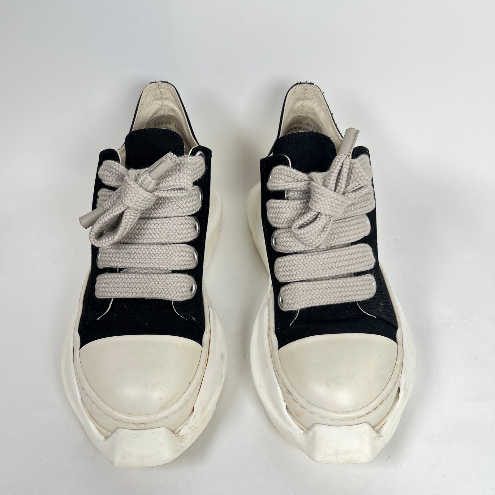 Rick Owens Drkshdw Black/Milk Abstract Jumbolace Ramones Size 42.5