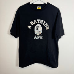 Bape Black Metallic Ape Head Tee Size XL