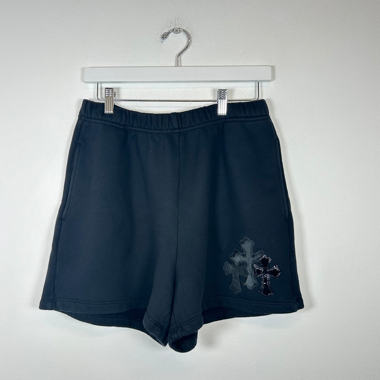 Chrome Hearts Black Cemetary Cross Sweat Shorts Size S