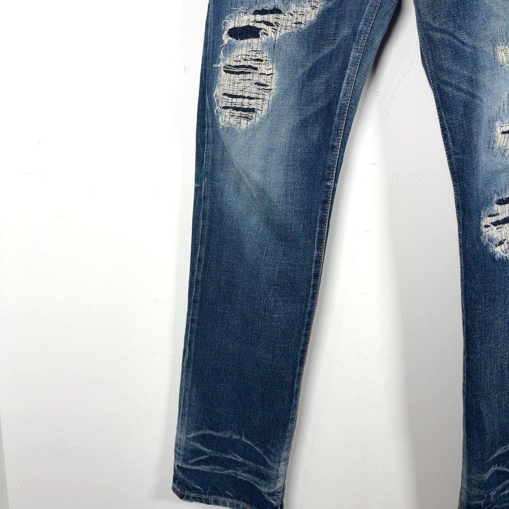 WTAPS High Rise Distressed Jeans