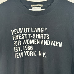 Helmut Lang 'Finest' Black Graphic T-Shirt Size L