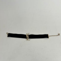 Saint Laurent Monogram Velvet Choker Necklace