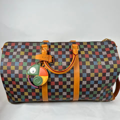Louis Vuitton Multicolor 'LV-Vers' Damier Keepall Bandouliere 50