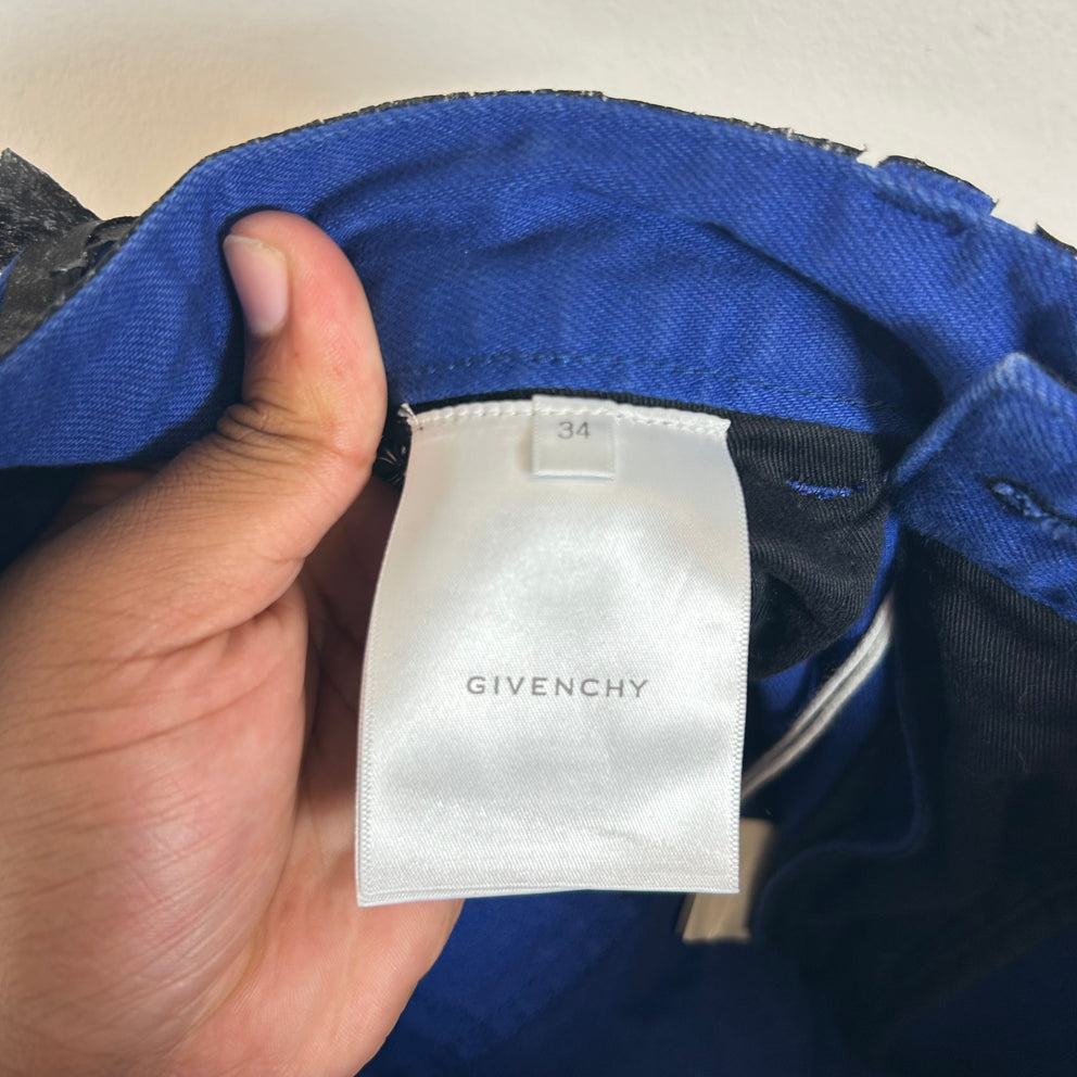 Givenchy Black/Blue Waxed Jeans Size 34