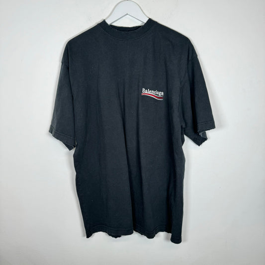 Balenciaga Black Campaign Logo Tee Size S