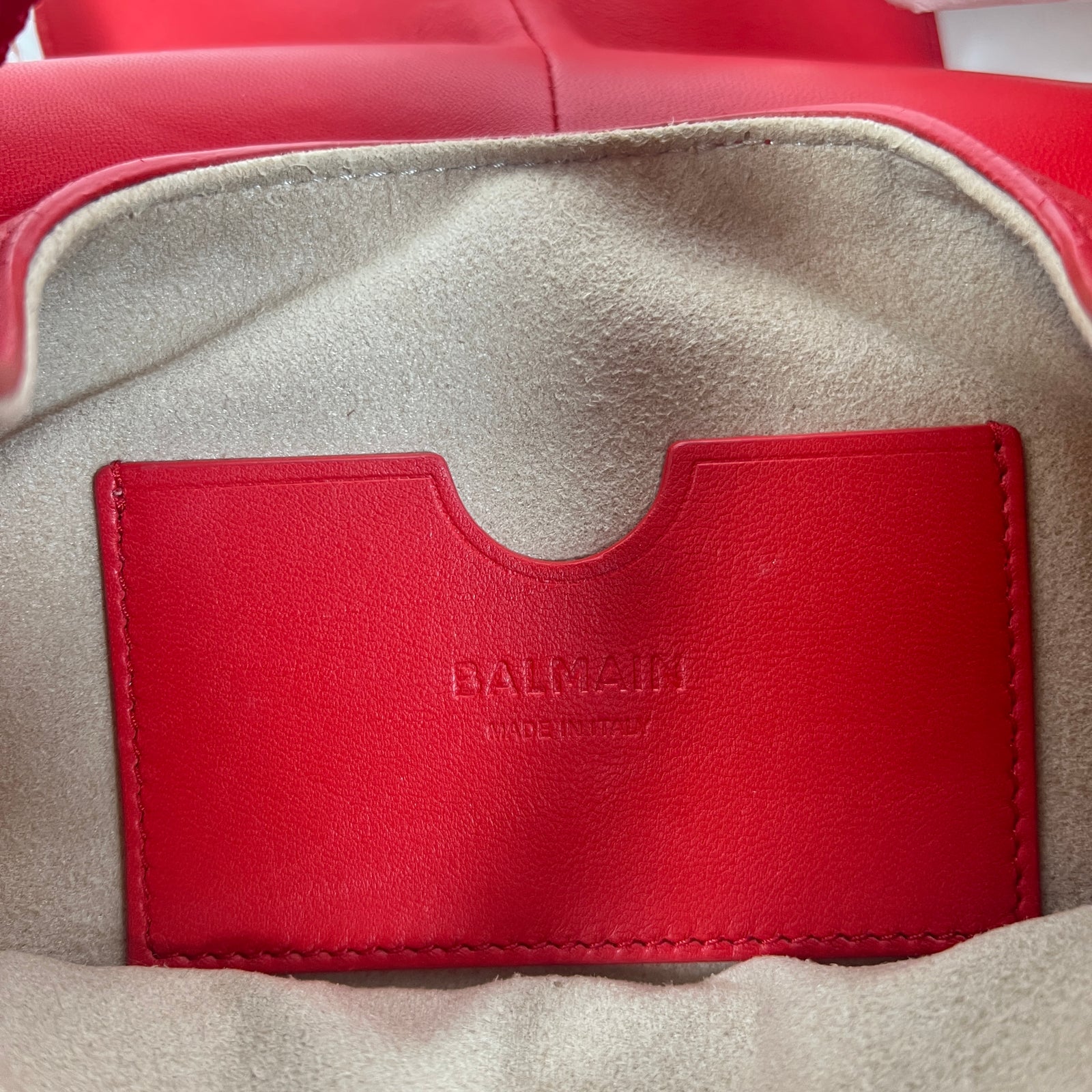Balmain SS22 Red Calfskin Small Major Shoulder Bag