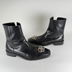 Balenciaga Rim BB Icon Leather Ankle Boots Size 43