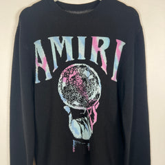 Amiri Black Cashmere Crystal Ball Sweater Size S