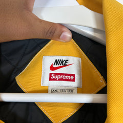 Supreme x Nike Yellow Double Zip Quilted Work Jacket Size XXL