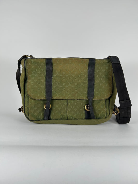 Louis Vuitton Mini Sac Maman Green Canvas Monogram Strap Bag