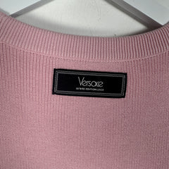 Versace Pink Logo Knit Dress Size 42