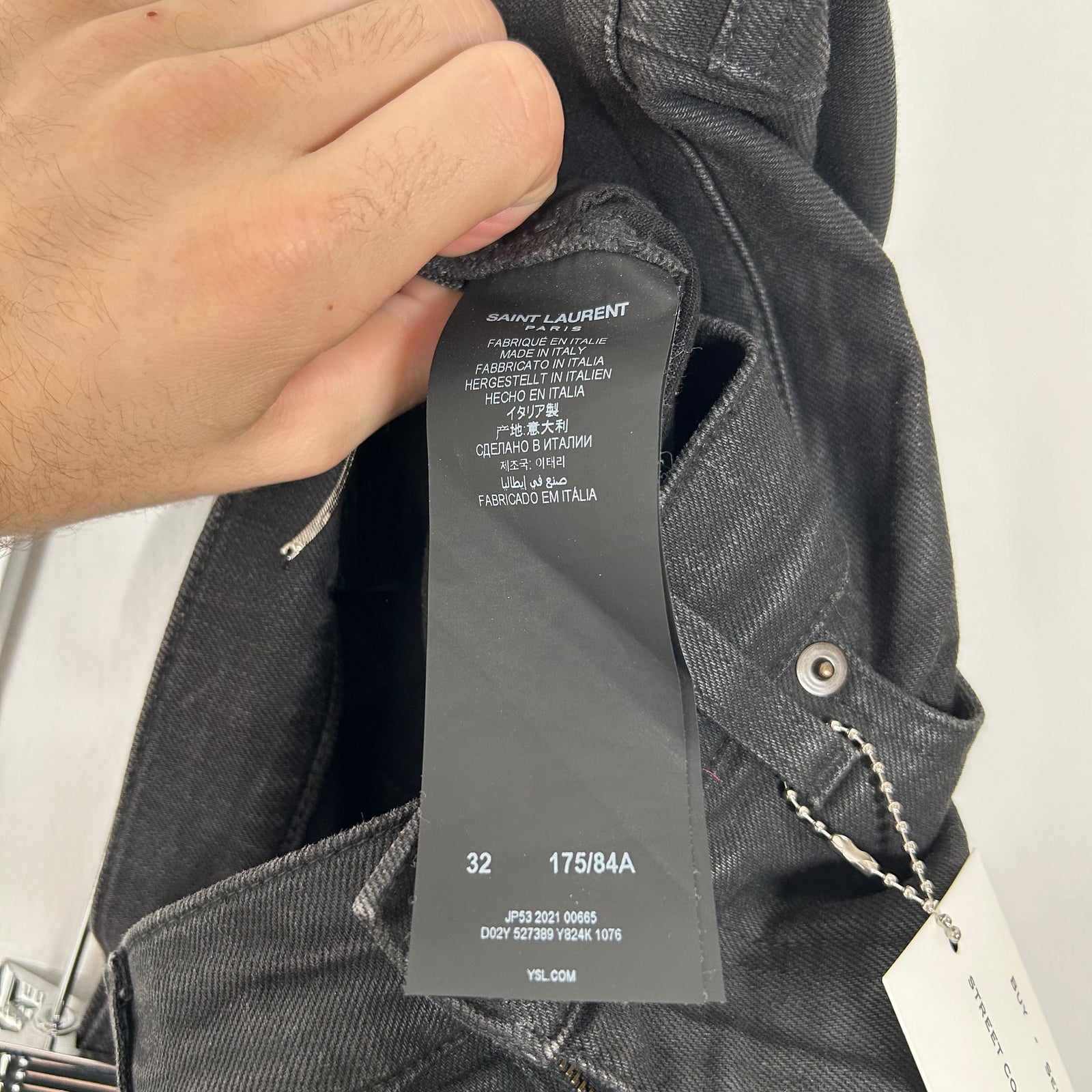 Saint Laurent Waxed Denim Jeans Size 32