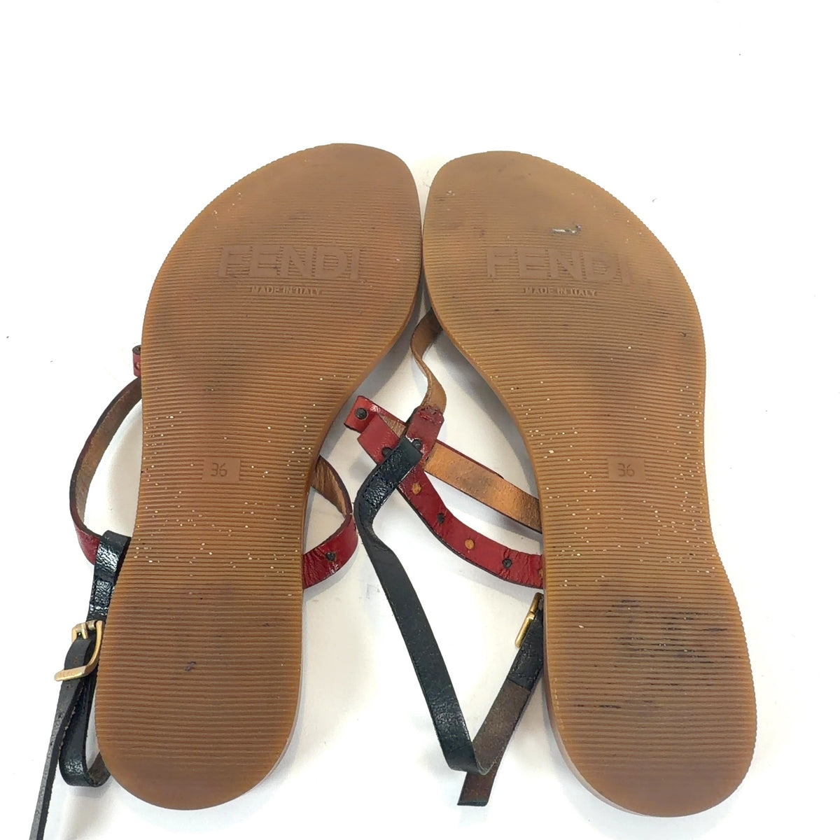 Fendi Multicolor Leahter Slingback Flats