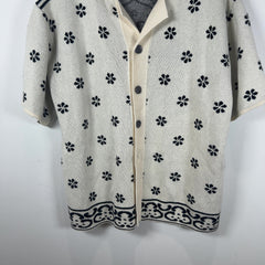 Rhude Floral Motif Knit Button Up Shirt