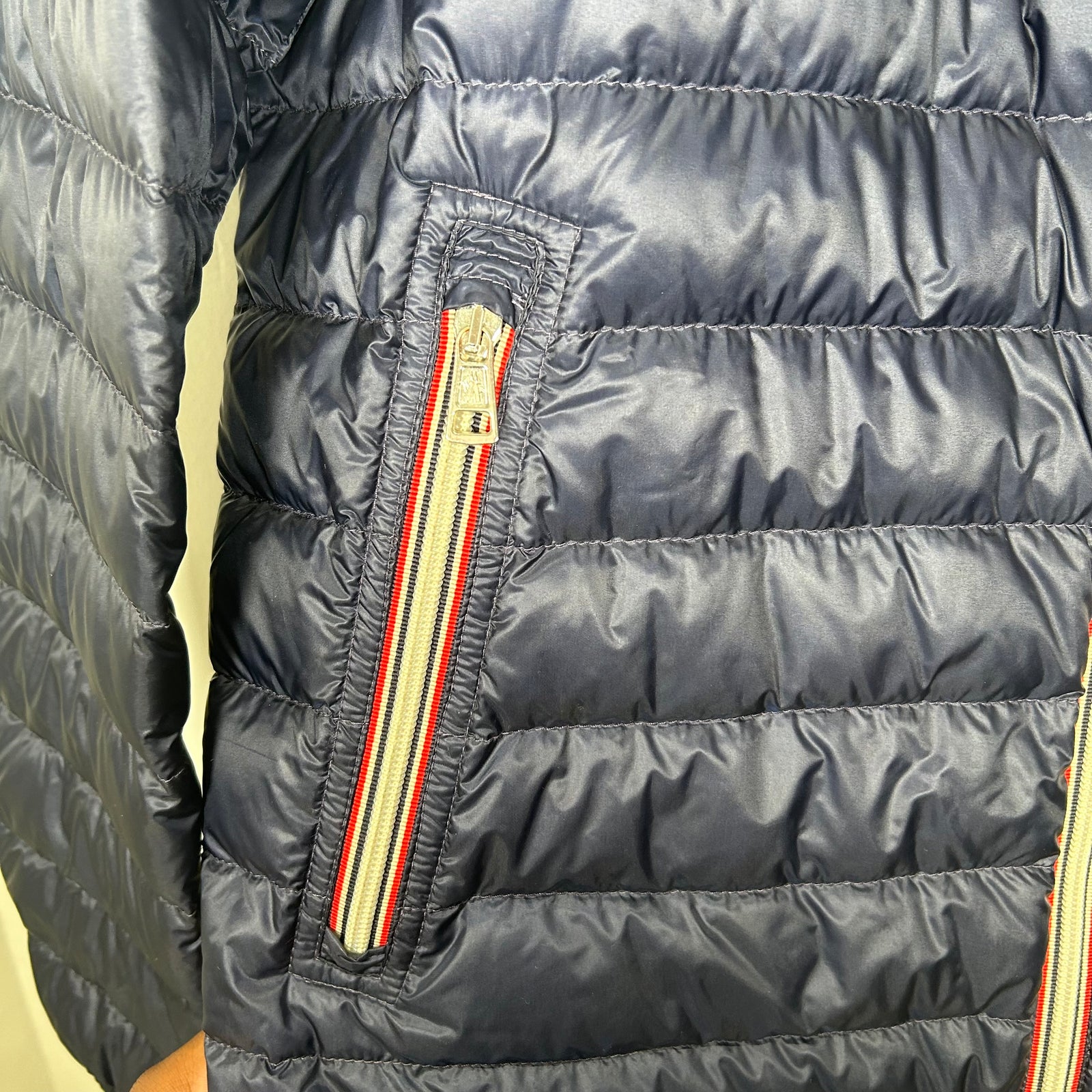 Moncler Daniel Giubbotto Blue Down Jacket Size 3