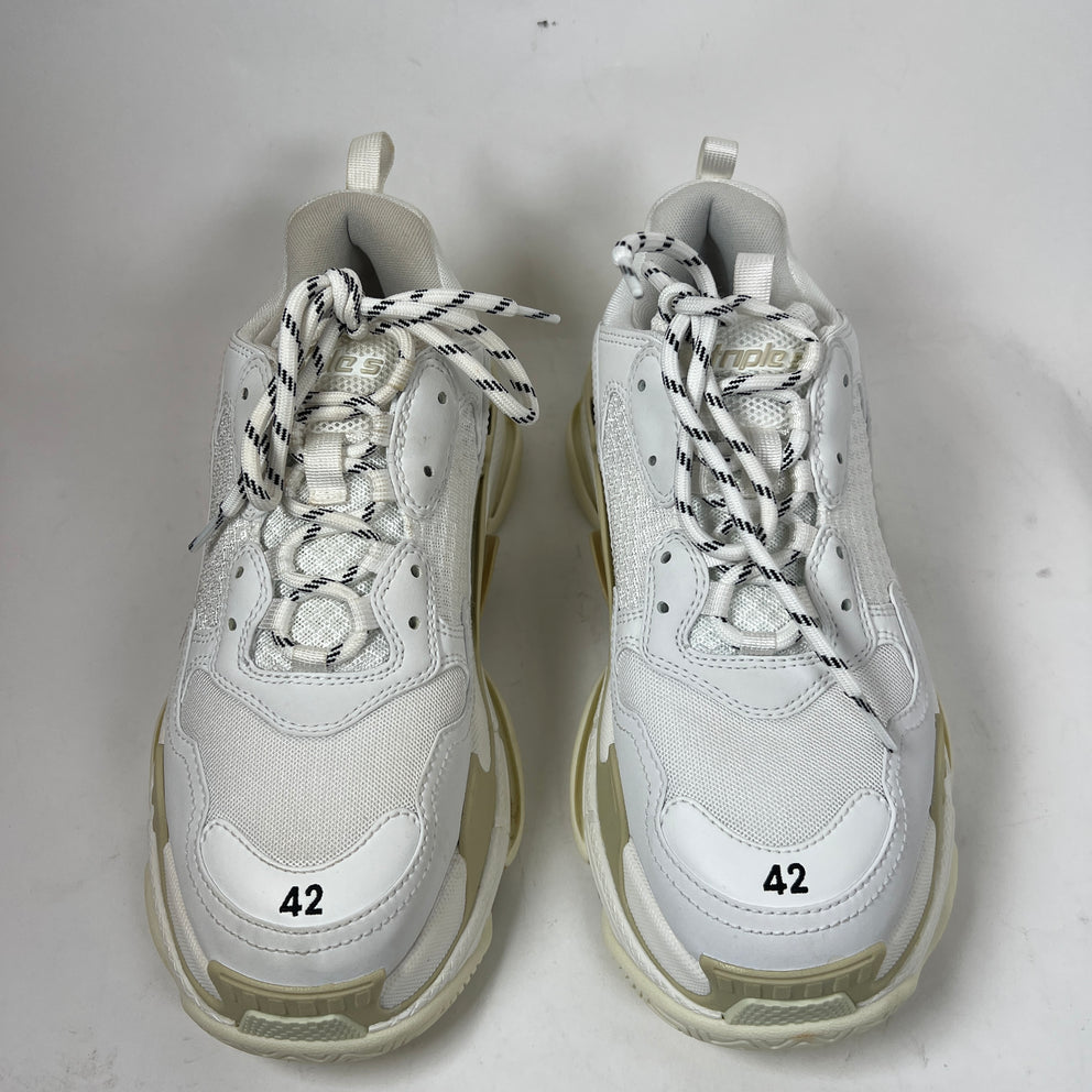 Balenciaga White Triple S Sneaker Size 42