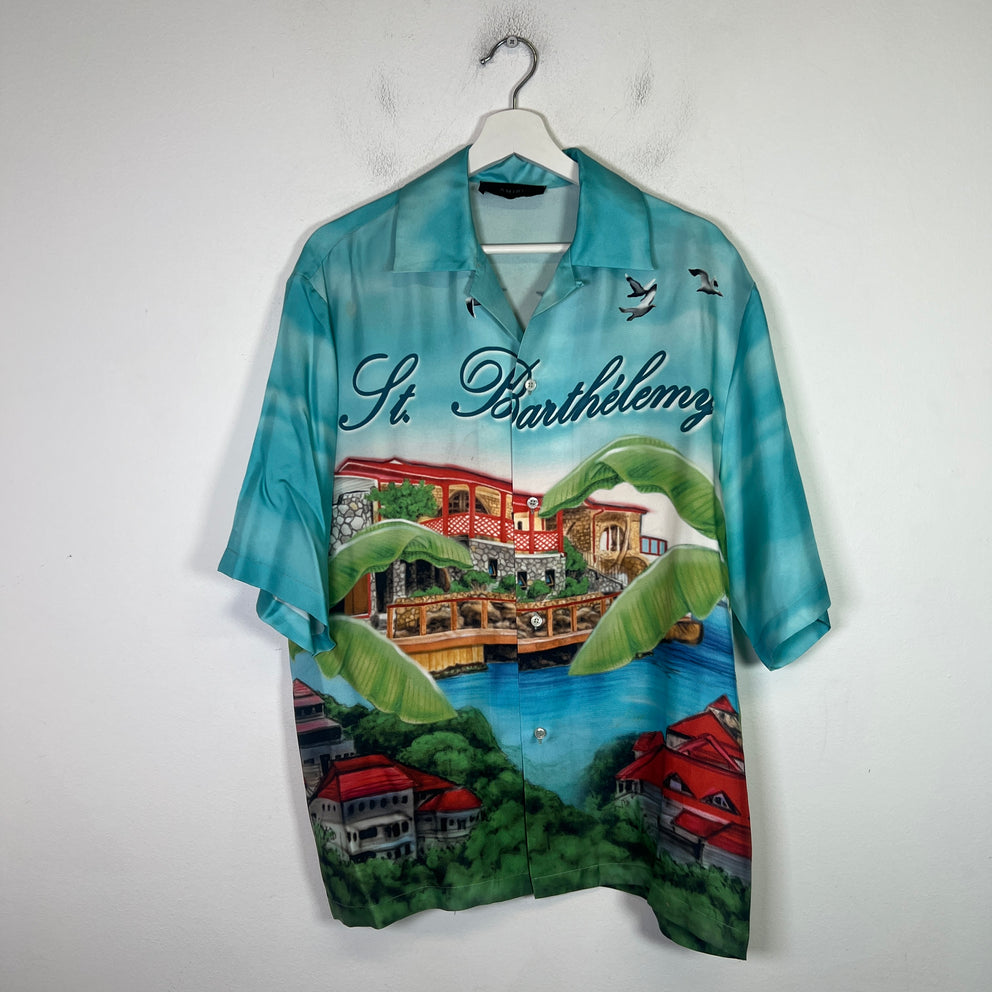 Amiri Multicolor St. Barth Silk Button Up Shirt Size XL