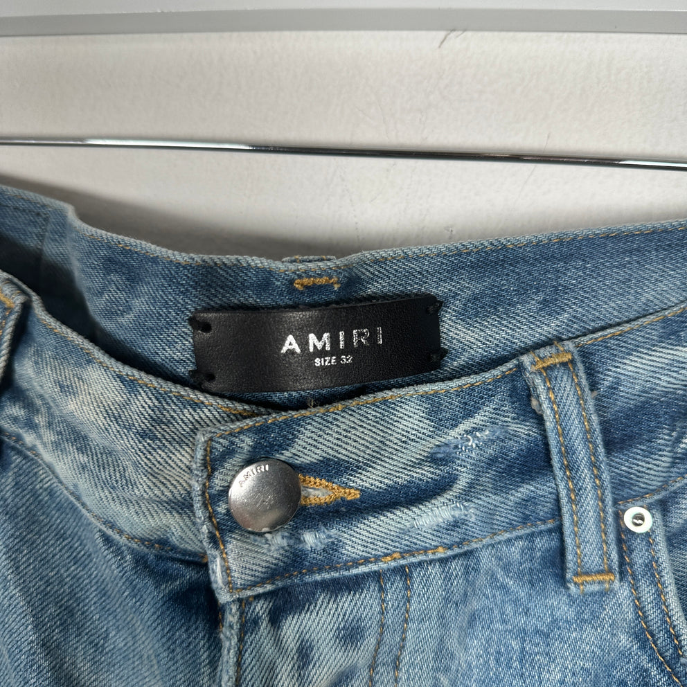 Amiri Patchwork Cut-Off Shorts Size 32