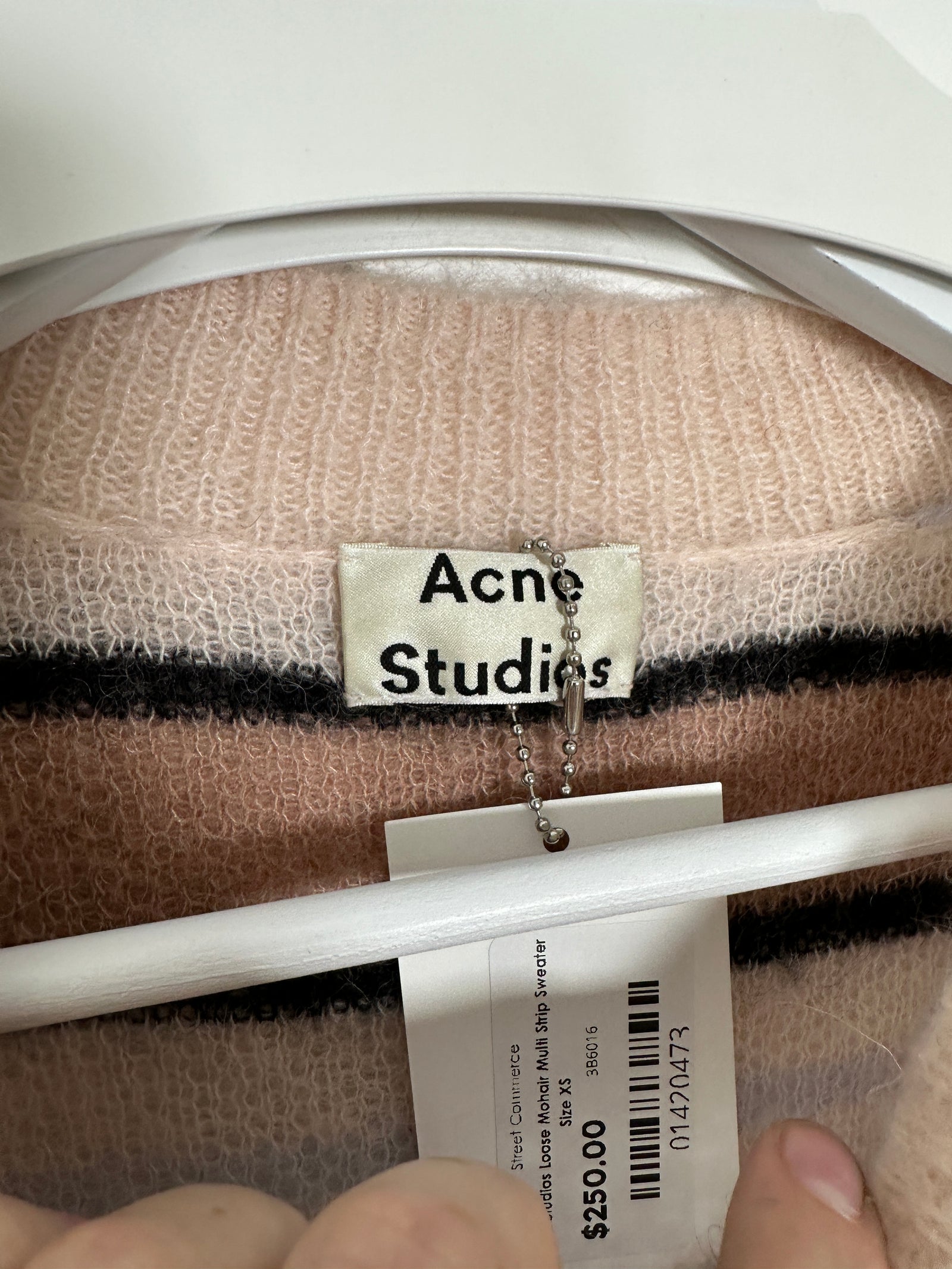 Acne Studios Loose Mohair Multi Strip Sweater Size XS