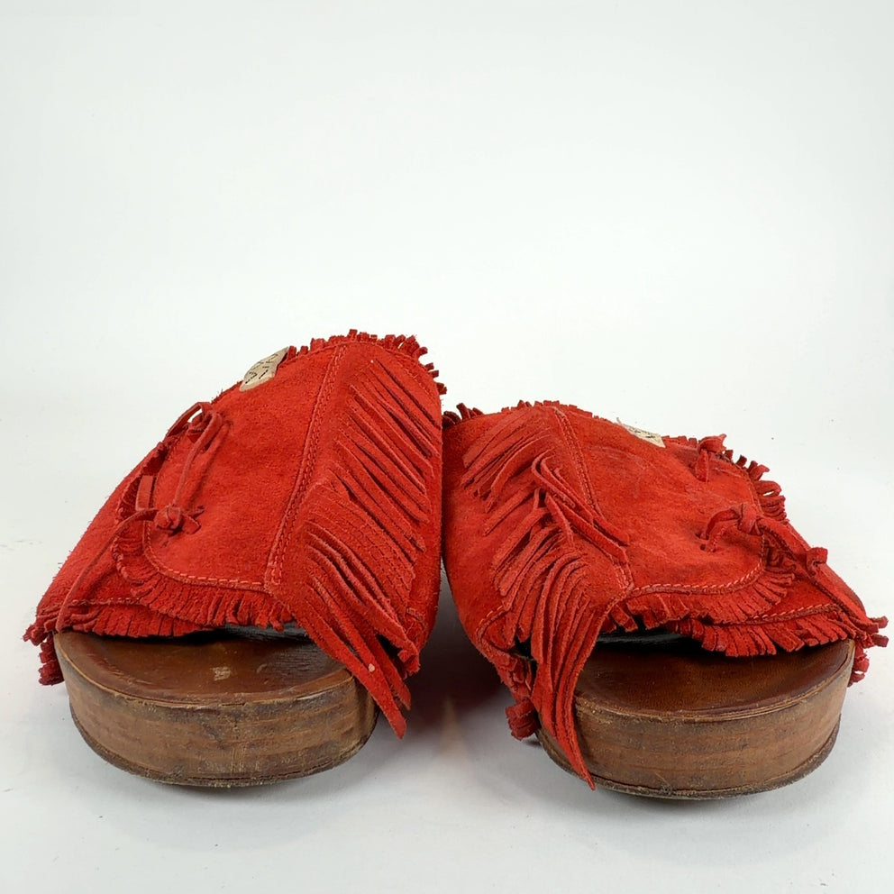 Visvim Red Christo Shaman-Folk Sandals