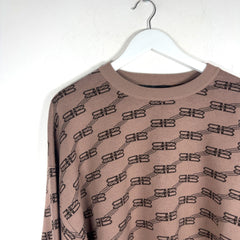 Balenciaga All-Over BB Monogram Knit Sweater