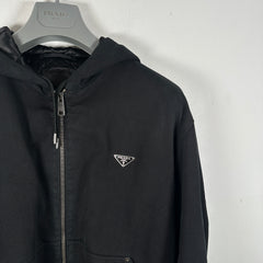 Prada Plaque Logo Hooded Work Jacket