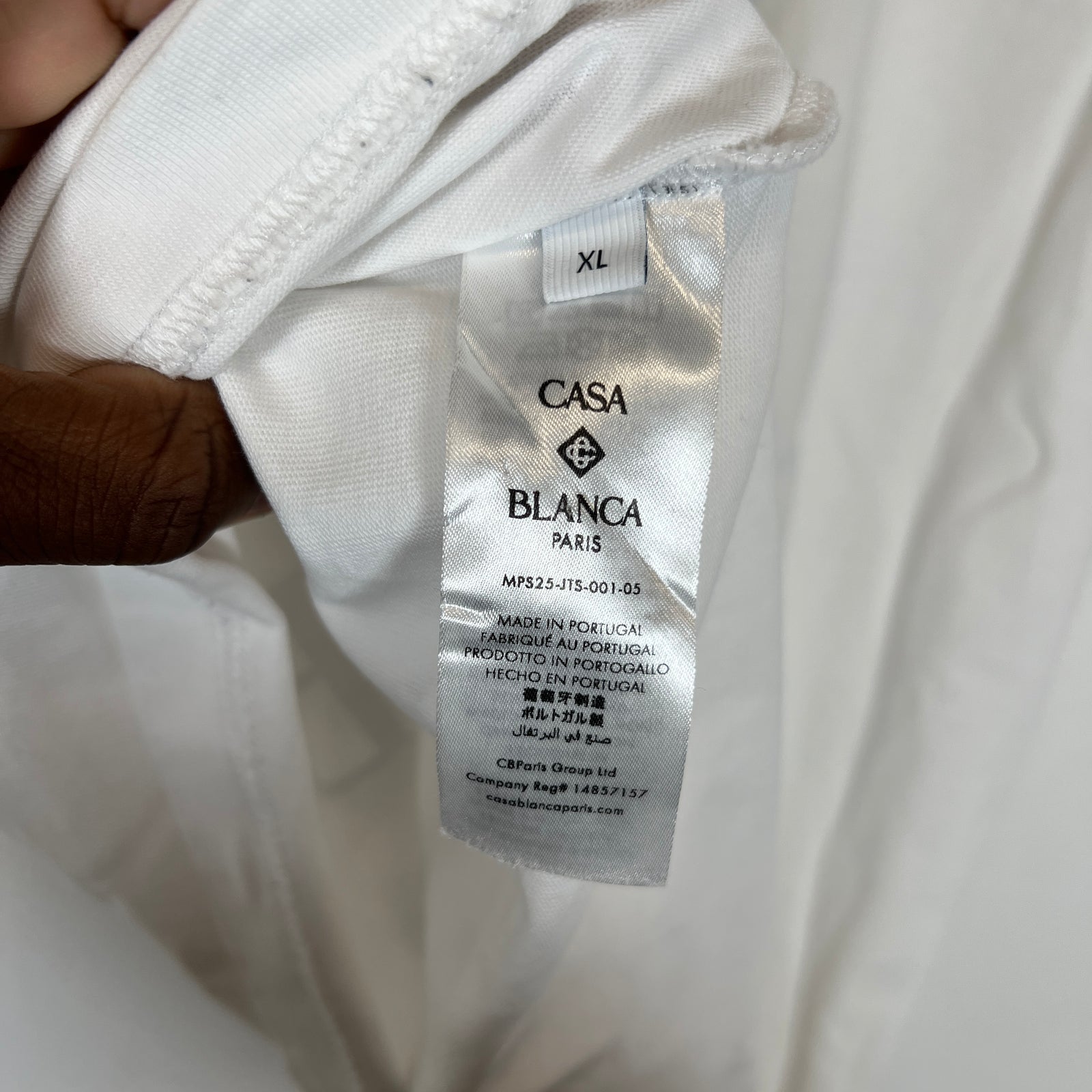 Casablanca White La Colomne T-Shirt Size XL