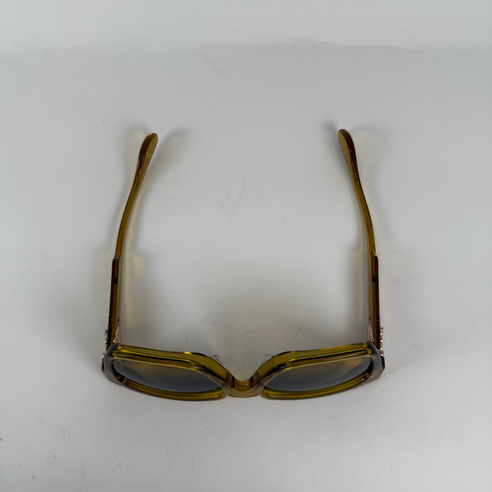 Chrome Hearts Yellow 18k Gold Box Officer Sunglasses
