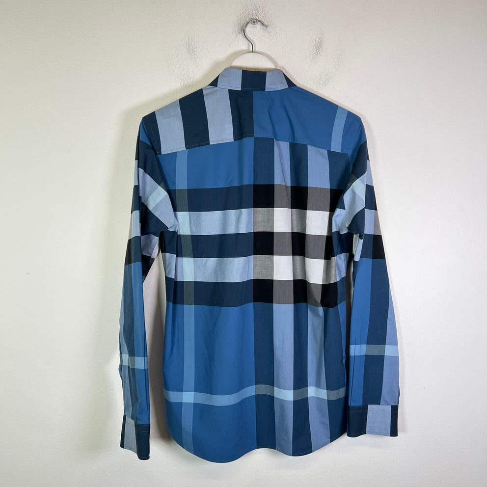 Burberry Blue Check Button-Up Shirt