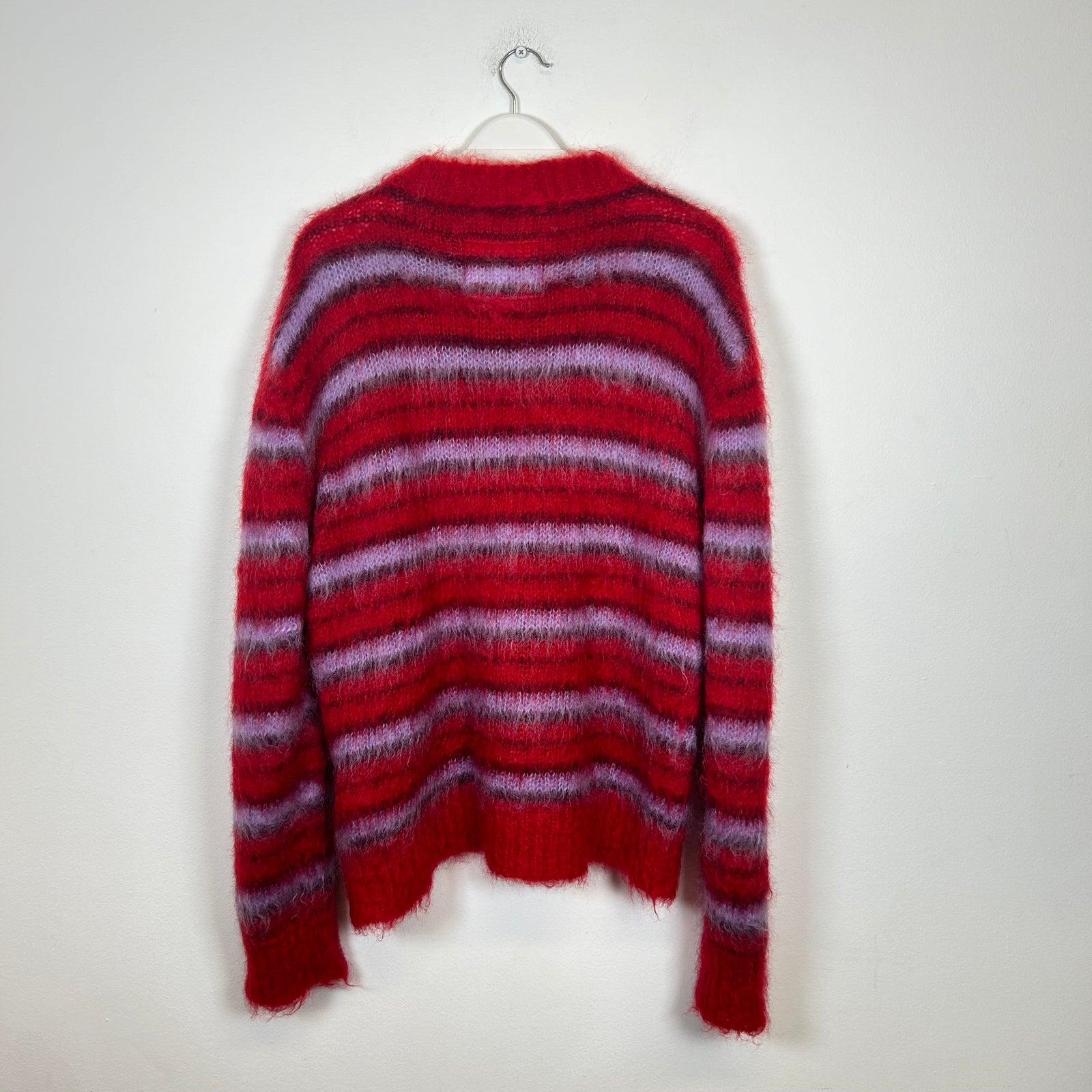 Marni Red/Purple Striped Mohair Sweater Size M