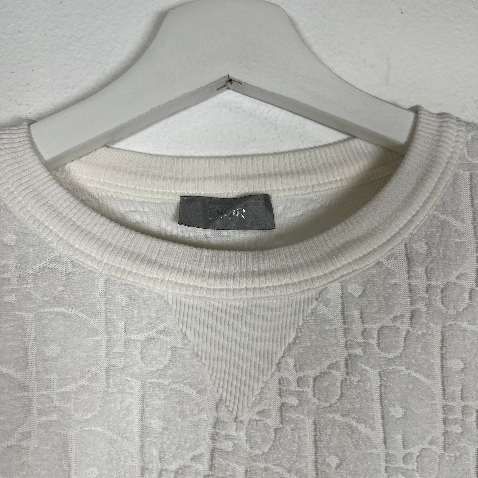 Dior White Oblique Towel Tee Size S
