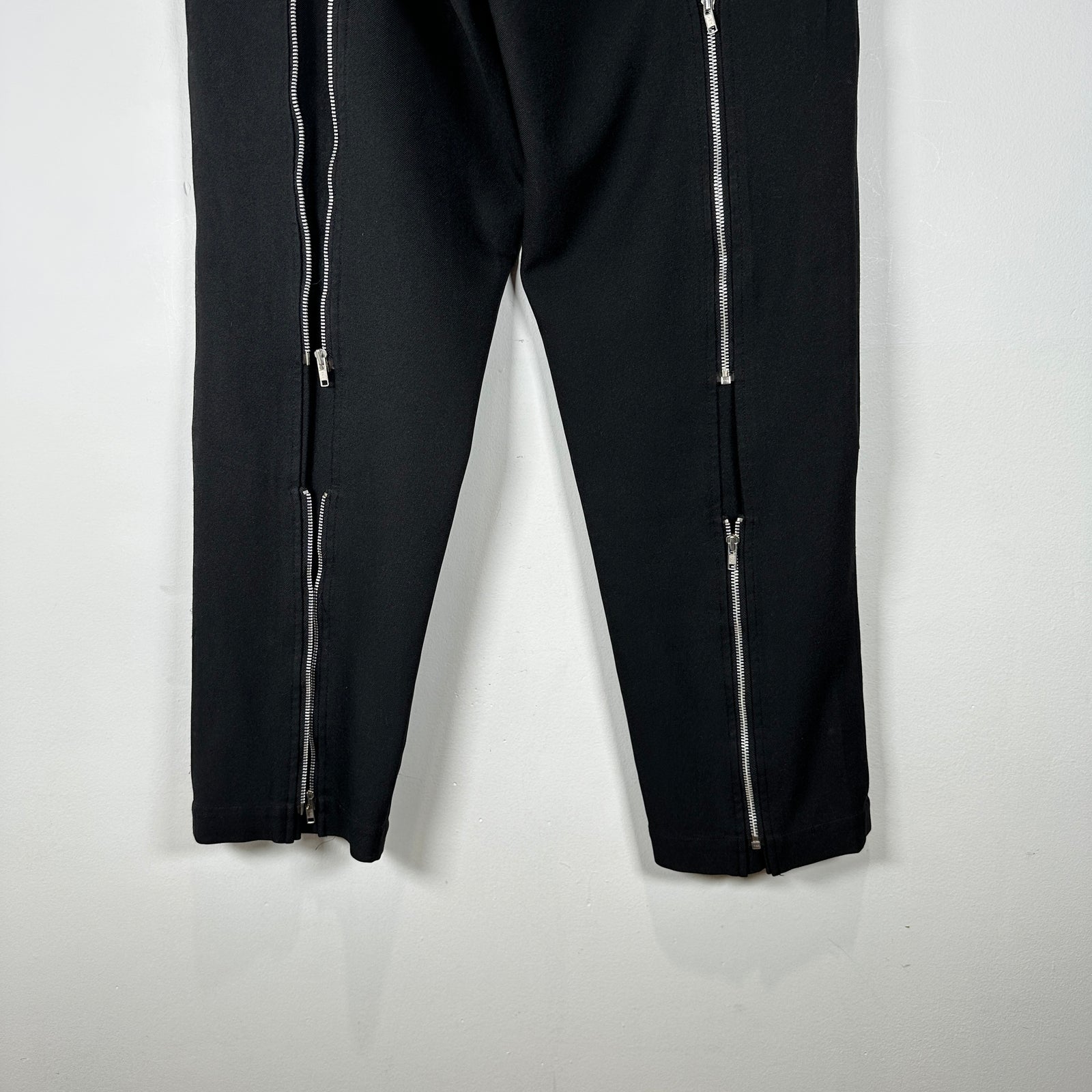 CDG Black Back Zipper Pants Size S