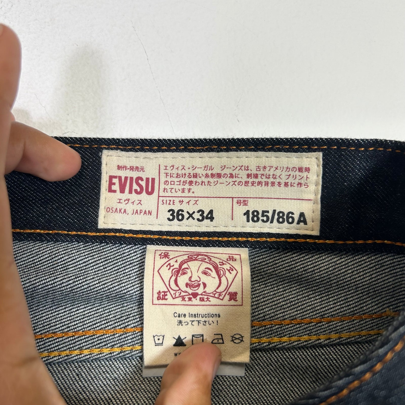 Evisu Indigo Seagull Print Regular Fit Jeans