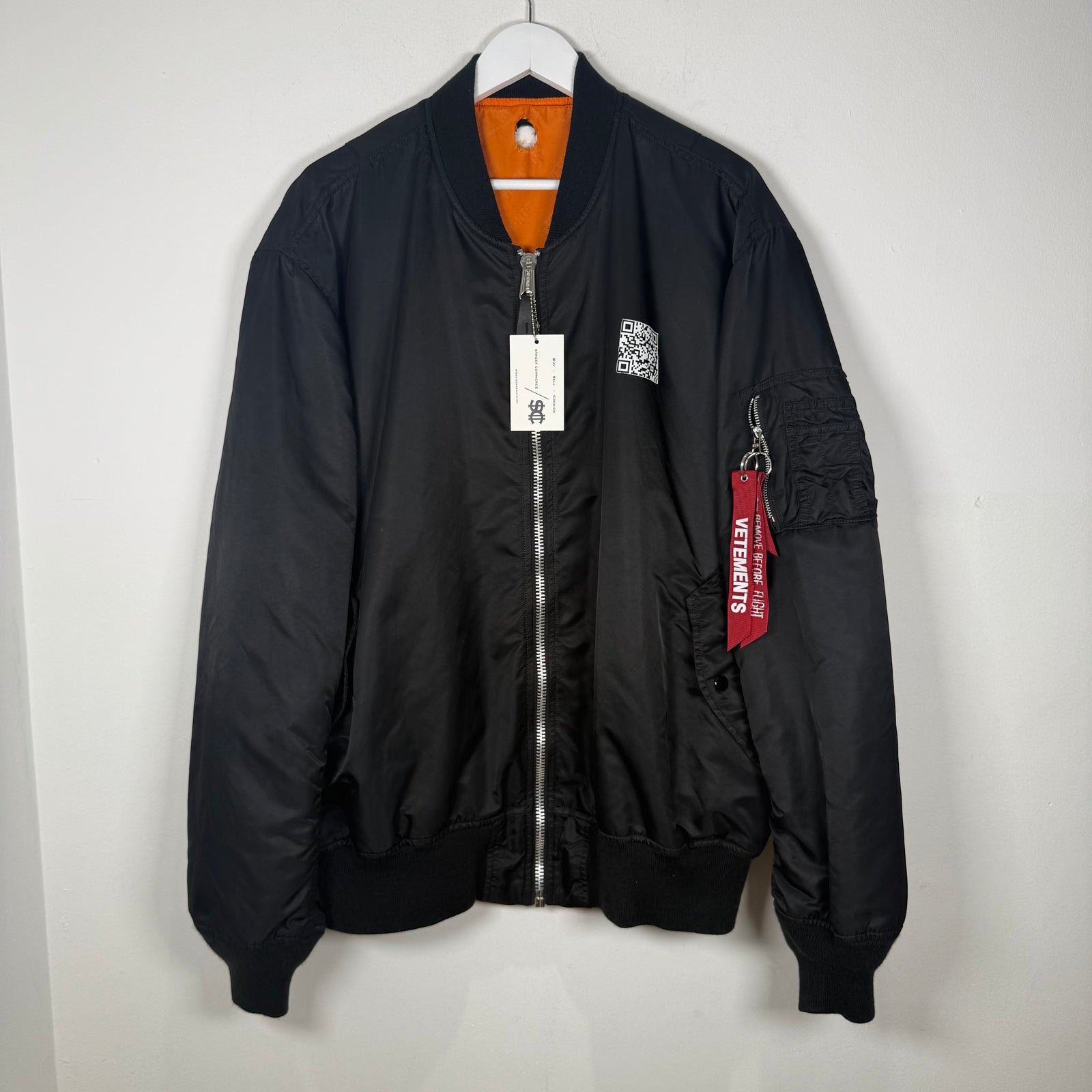 Vetements Reversible QR Bomber Jacket Size L