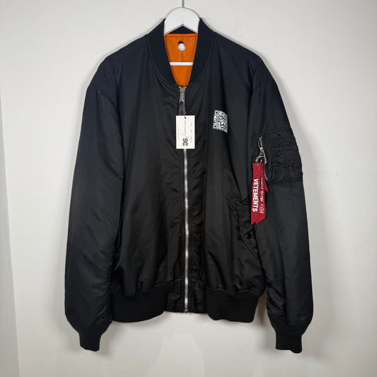 Vetements Reversible QR Bomber Jacket Size L