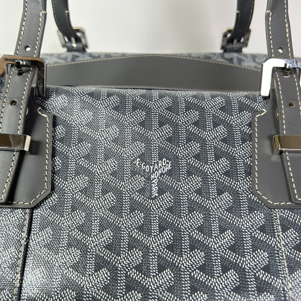 Goyard Grey Goyardine Boeing 55 Travel Duffle Bag