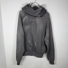 Satoshi Nakamoto Multi Cargo Pocket Faded Distressed Graphic Hoodie Size L