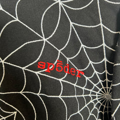 Sp5der Black All Over Web Hoodie Size M